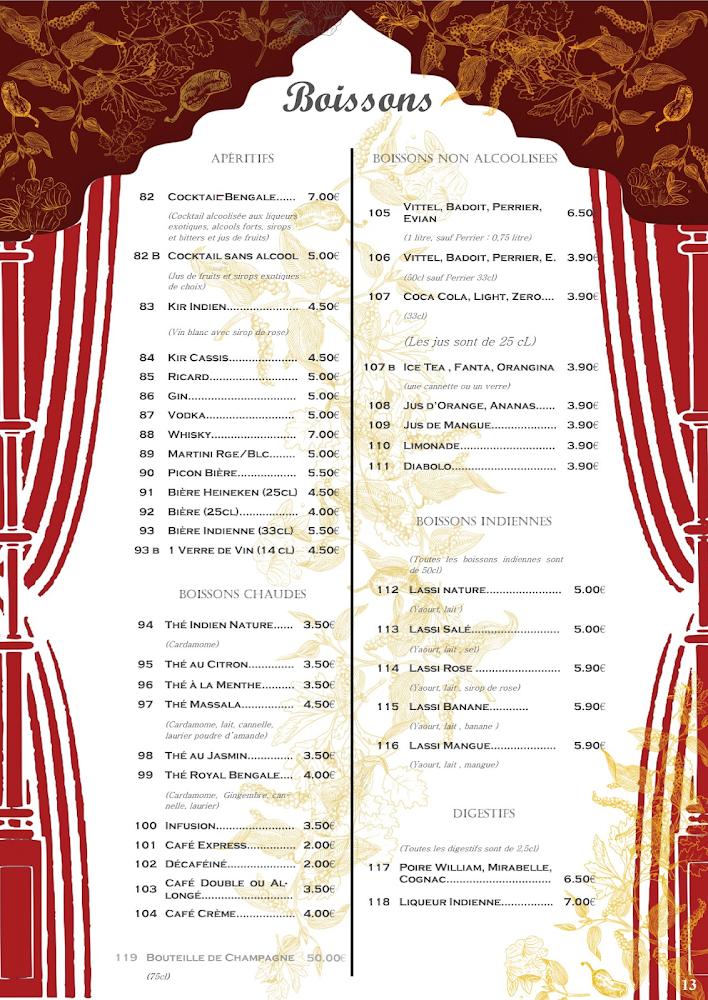 La Porte du Bengale - Menu Image 1