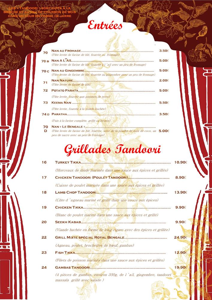La Porte du Bengale - Menu Image 3